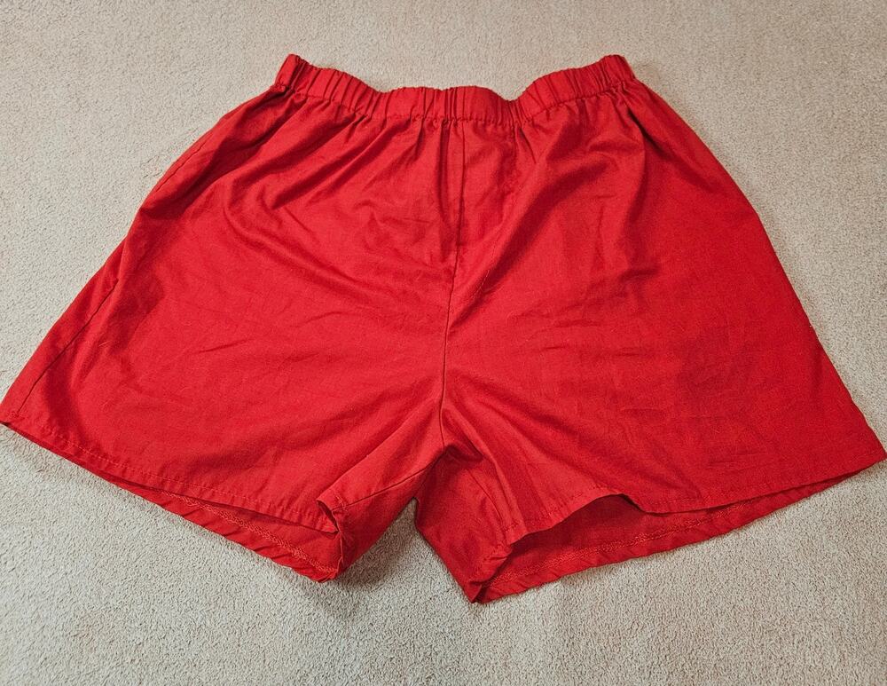 CostumesUSA Solid Red Elastic Waist Stretchy Shorts One Size Fits Most